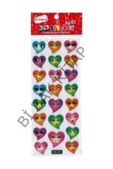 3d-23 Kalp Şekilli-7 Puffy Sticker 236185
