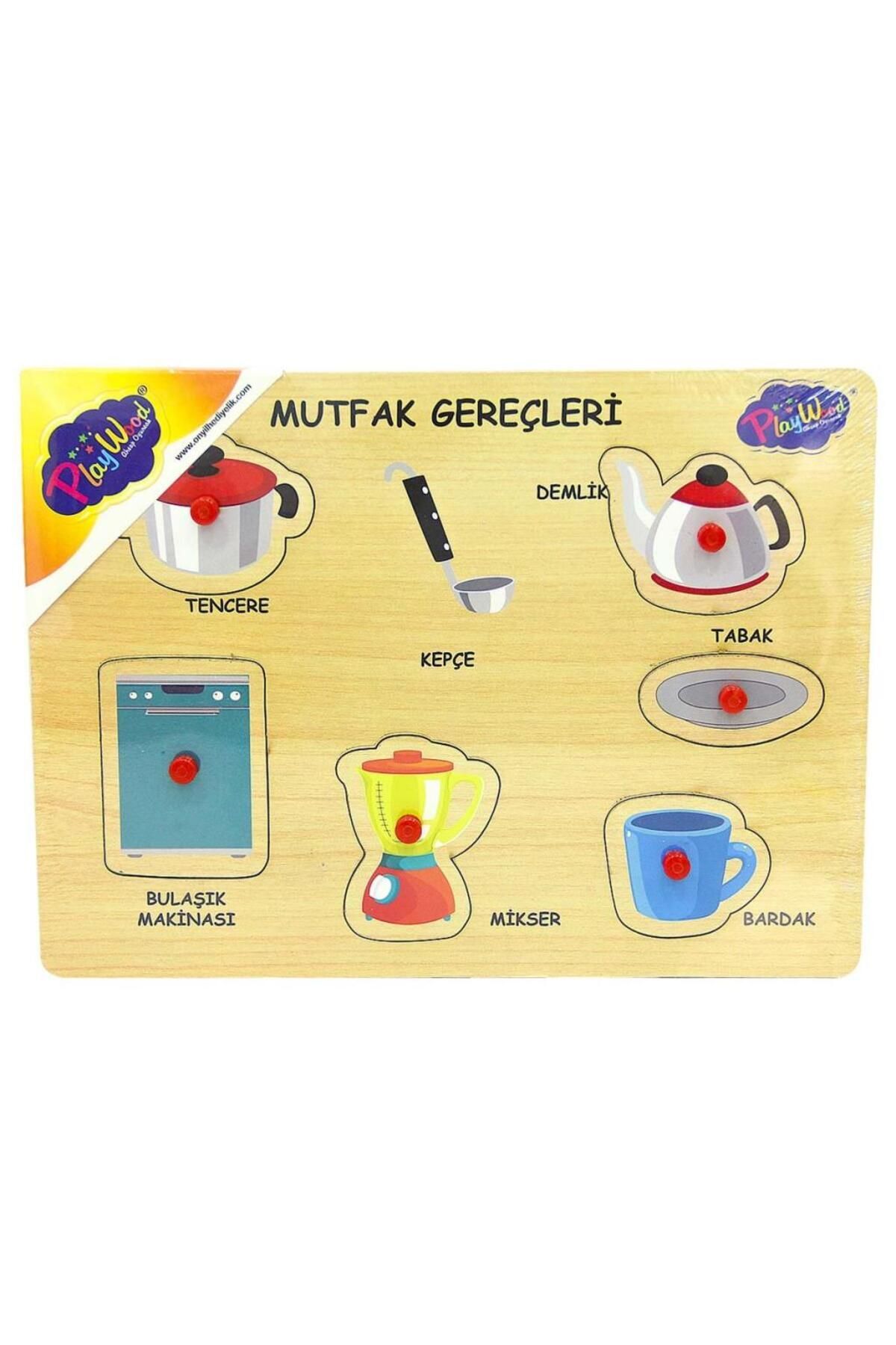 Nessiworld Ahşap Tutmalı Mutfak Gereçleri Yapboz