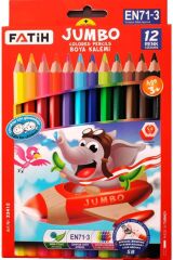 Jumbo Üçgen Kuru Boya Kalemi 12'li