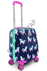 Kids Lacivert Pembe Unicorn Desenli Çocuk Valizi 16713