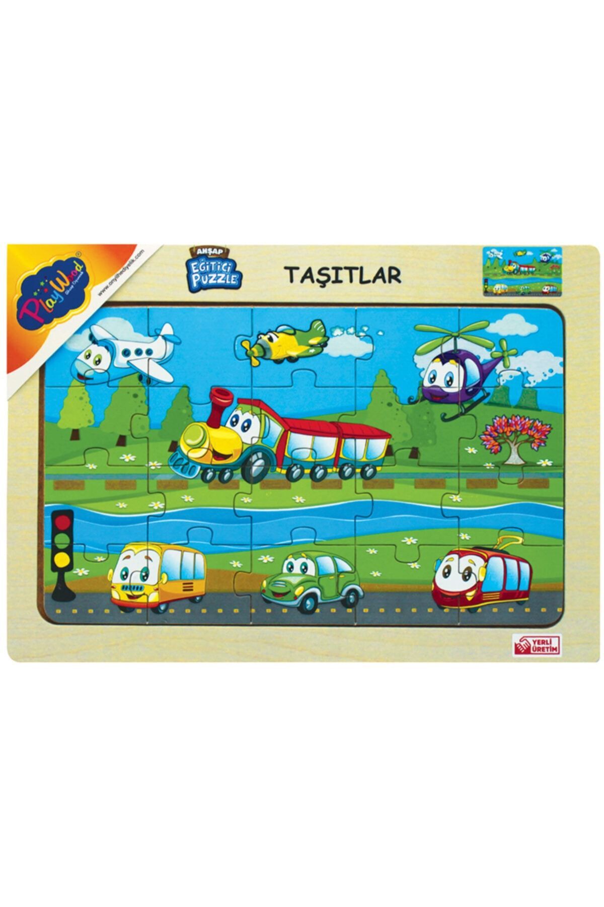 Ahşap Puzzle Resimli Taşıtlar - 2