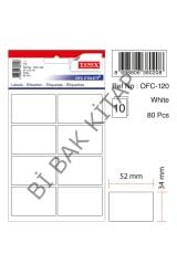 Ofc-120 Beyaz Ofis Etiketi