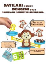 Eğitici Maymun Denge Oyunu, İşlem Kartlı Matematik Öğretici Oyun Seti