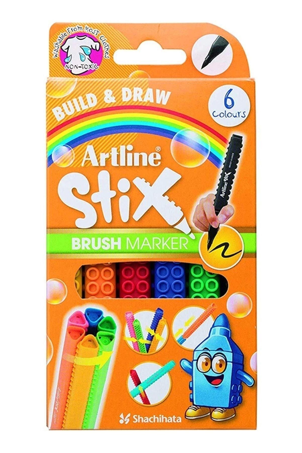 Stix Brush Marker 6lı Set
