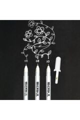 Gelly Roll Basic White 08 Medium Beyaz Jel Mürekkepli Kalem 0,4mm