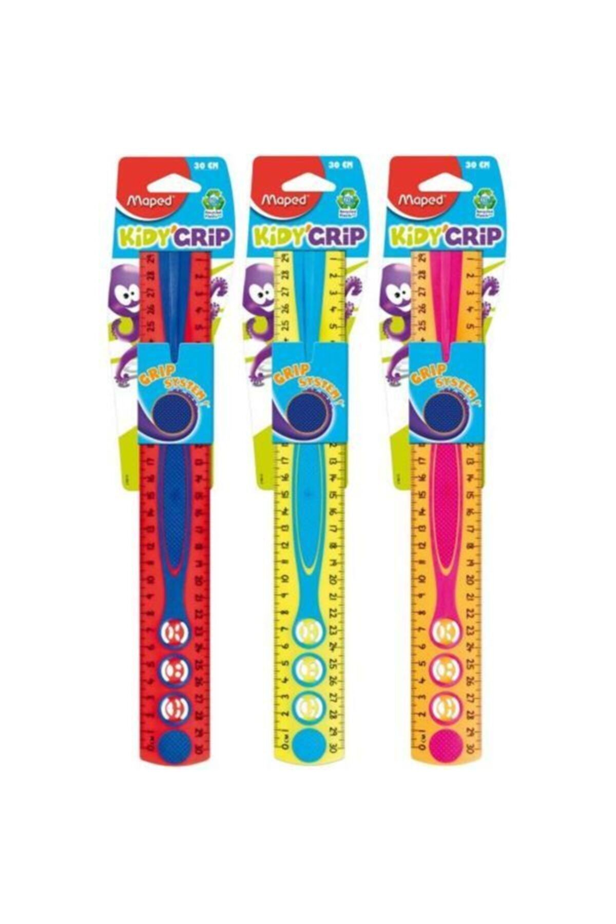 278610 Cetvel Kidy Grip Düz 30 Cm Asorti