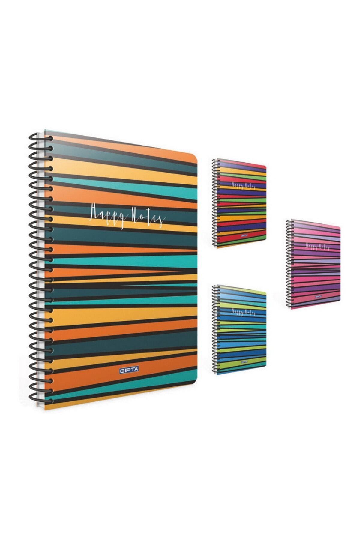 80 Yaprak A6 Happy Notes Spiralli Ofset Plastik Kapak Kareli Defter