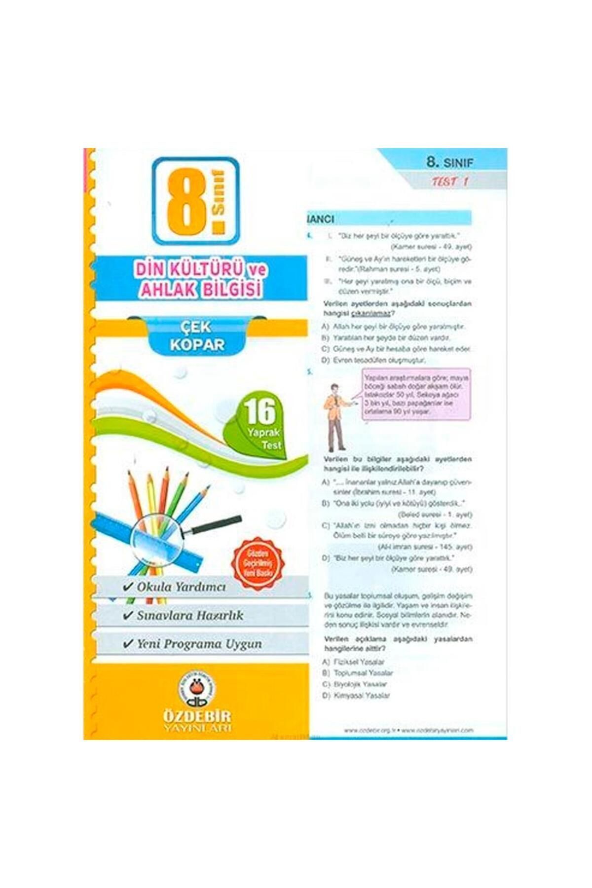 Özdebir Yayınları 8. Sınıf Din Kültürü Ve Ahlak Bilgisi Yaprak Test