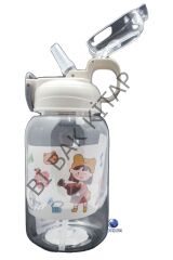 Kalın Pipetli Kilitli Kapak 600 Ml Okul Su Matarası 3 Renk Vgn2270