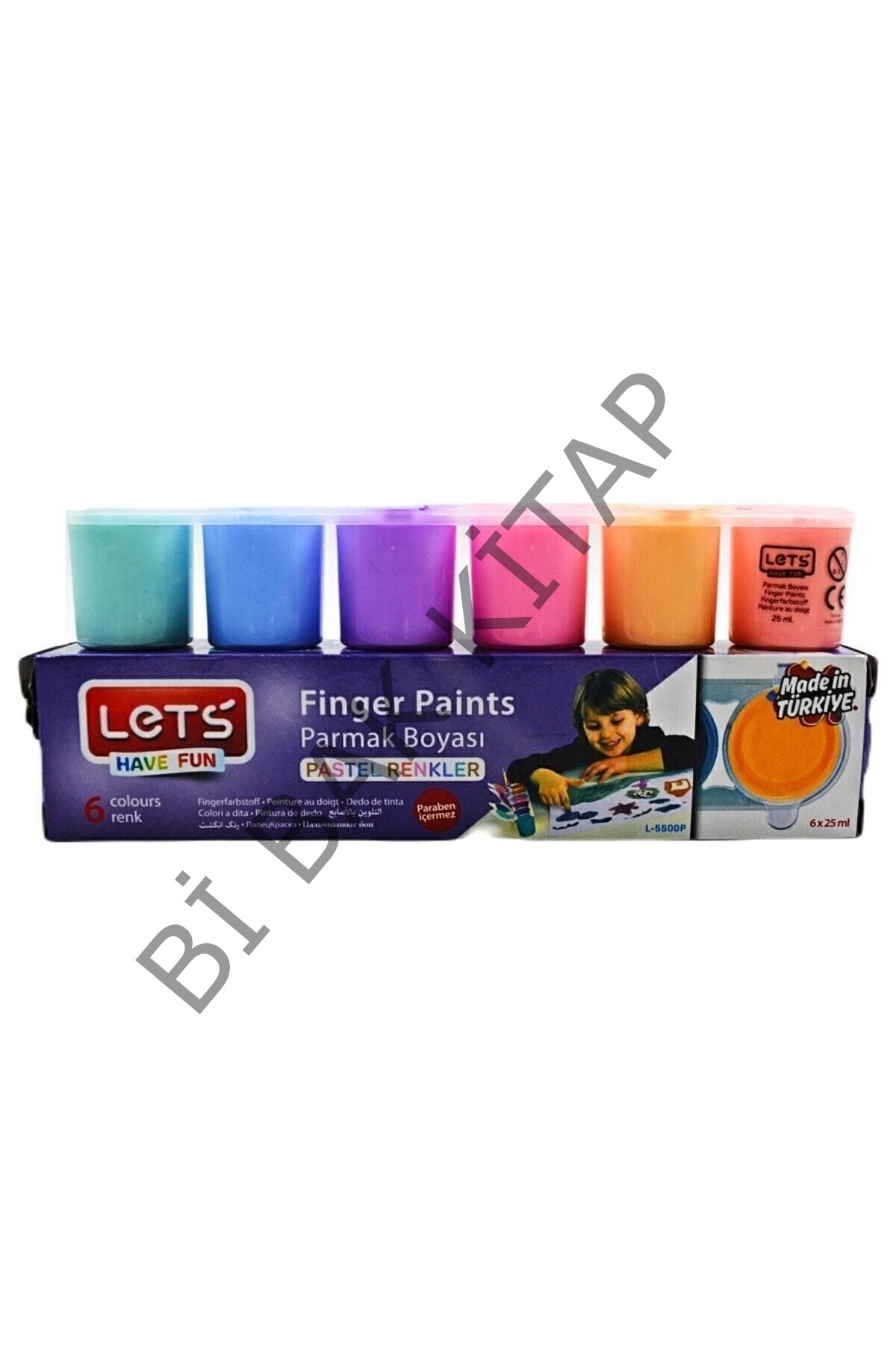 Parmak Boyası Pastel Renkler 6 Renk/ L-5500p