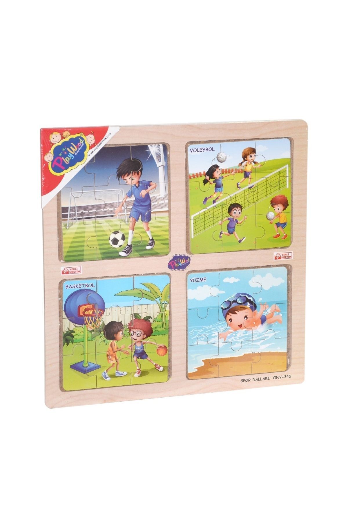 Ony-343/344/345/346 Ahşap Eğitici 4'lü Puzzle -onyıl