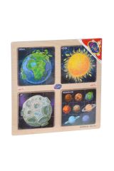 Ony-343/344/345/346 Ahşap Eğitici 4'lü Puzzle -onyıl