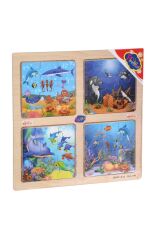 Ony-343/344/345/346 Ahşap Eğitici 4'lü Puzzle -onyıl