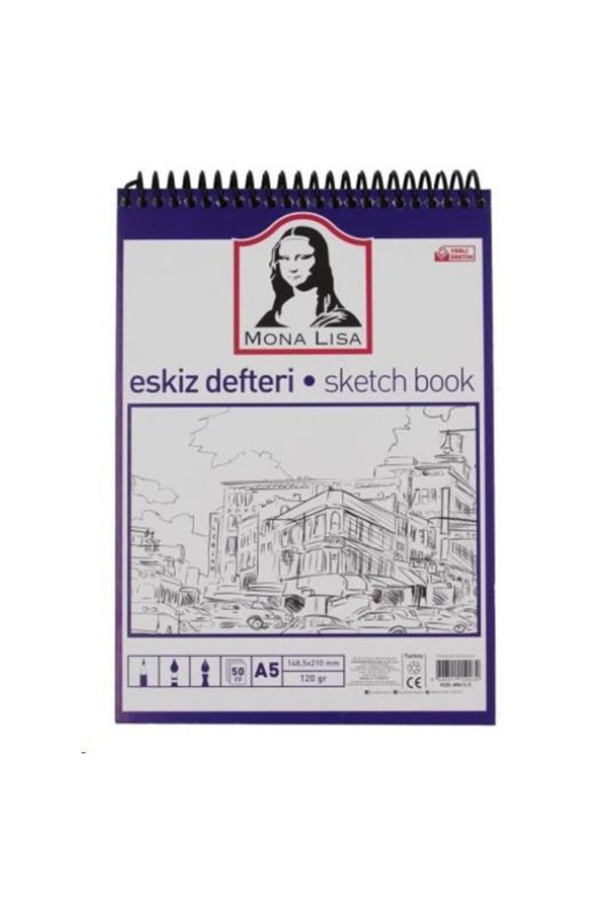 Mona Lisa Eskiz Defteri 120 gr A5 50 Yaprak Spiralli