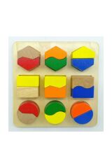 Ahşap Geometrik Şekilli Bloklar 18 Parça