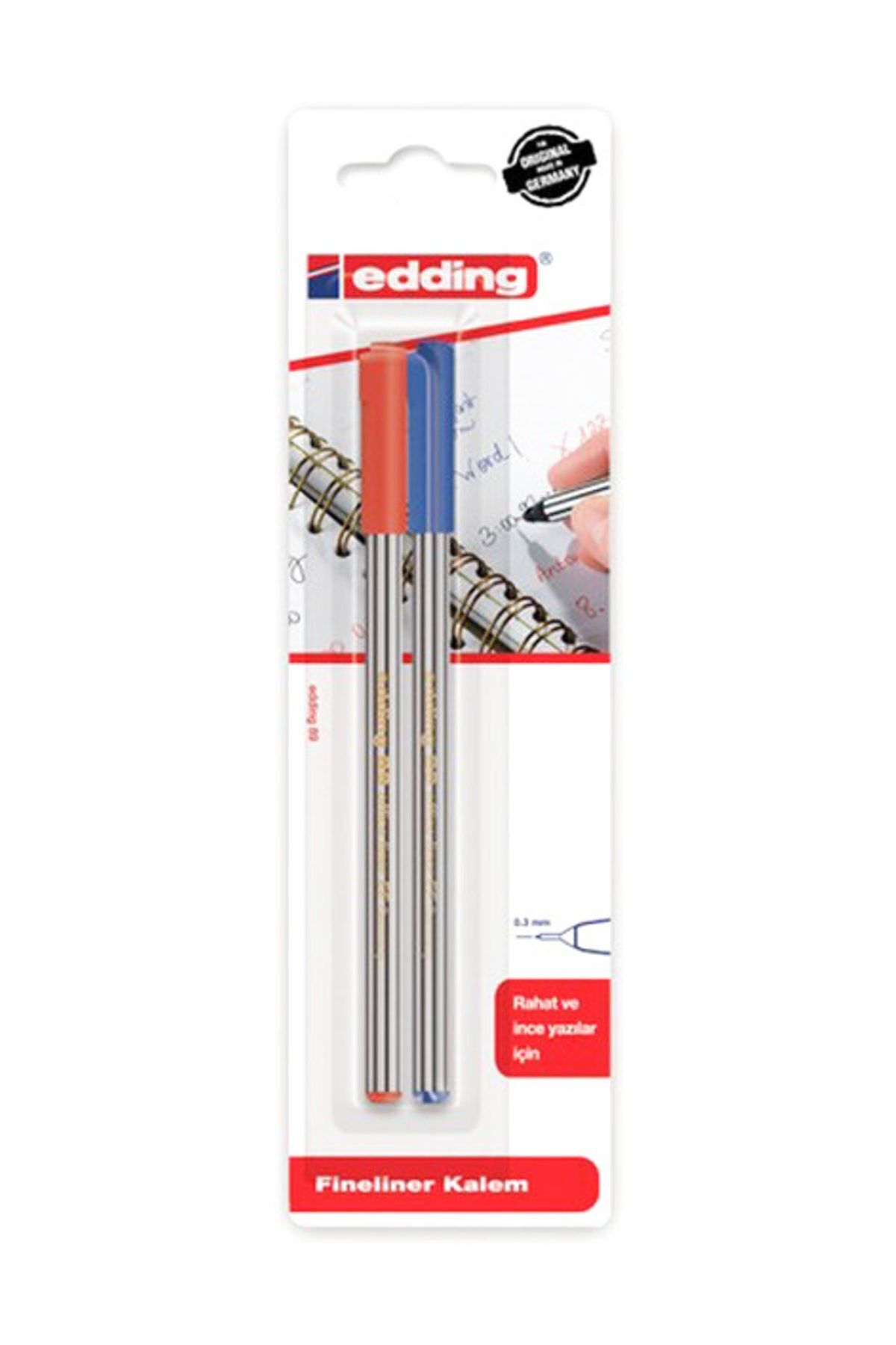 Edding Fineliner 2Li Mavi&Kirmizi