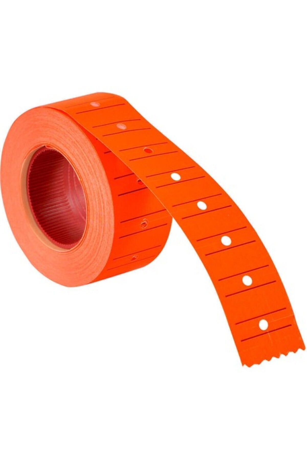 Fiyat Etiketi Çizgili 12x21 Fosforlu Kırmızı - 6'lı Paket