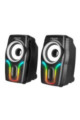 Md-s25 Bold 2.0 Multimedia 3w-2 Siyah 6 Renk Modu Ile Usb Rgb Işıklı Speaker