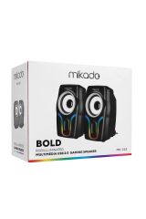 Md-s25 Bold 2.0 Multimedia 3w-2 Siyah 6 Renk Modu Ile Usb Rgb Işıklı Speaker