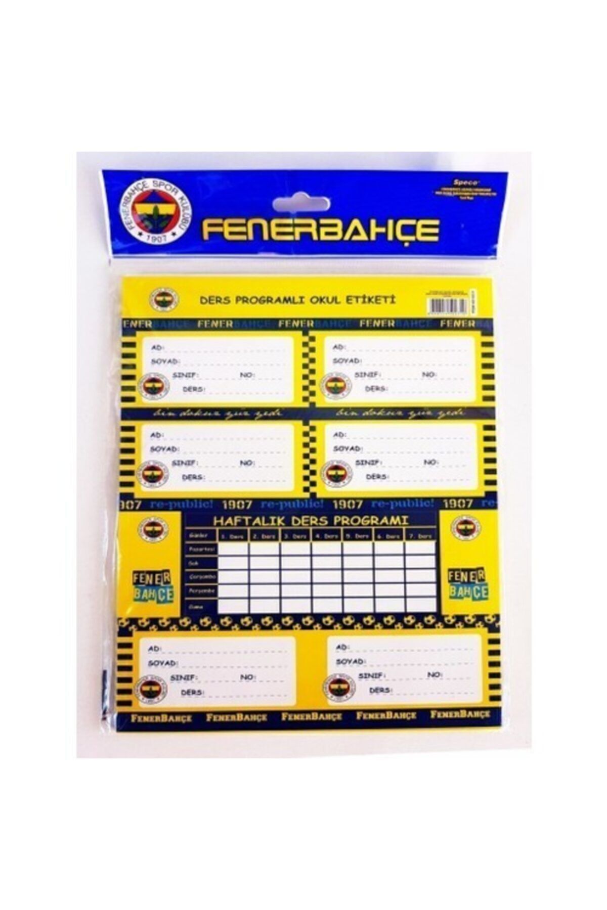 Fenerbahçe Ders Programlı Okul Etiketi  3'Lü Paket
