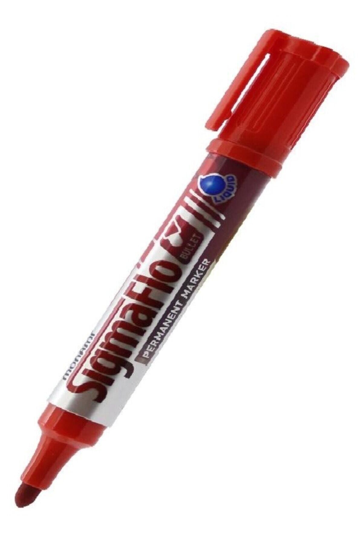 Sigmaflo Permanent Marker Kalem Yuvarlak Uç Kırmızı