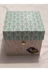 Kuş Desen 20,5*20,5*18,5 Cm Büyük Boy Hediyelik Kutu