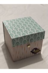 Kuş Desen 20,5*20,5*18,5 Cm Büyük Boy Hediyelik Kutu